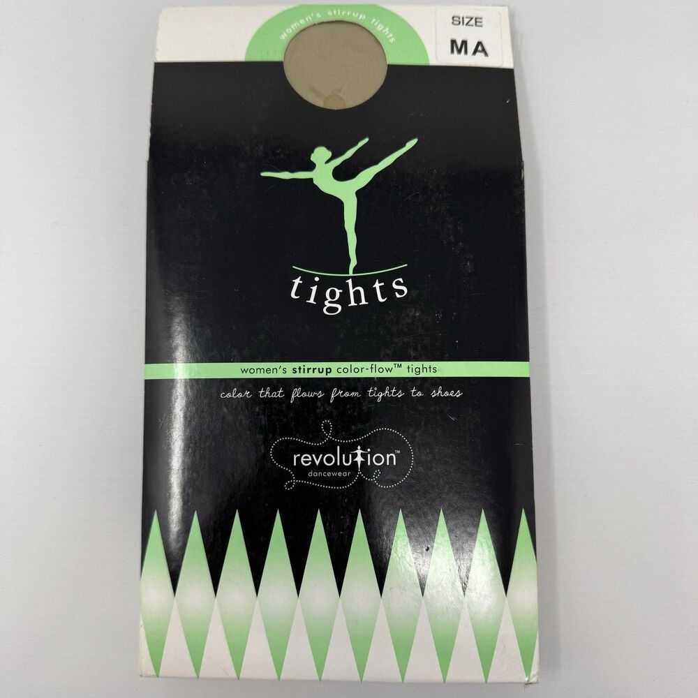Revolution Dancewear Tights Tan Adult Medium MA Stirrup Ballet Jazz Style 1043